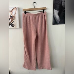 Fabletics teddy sweat pants pink
